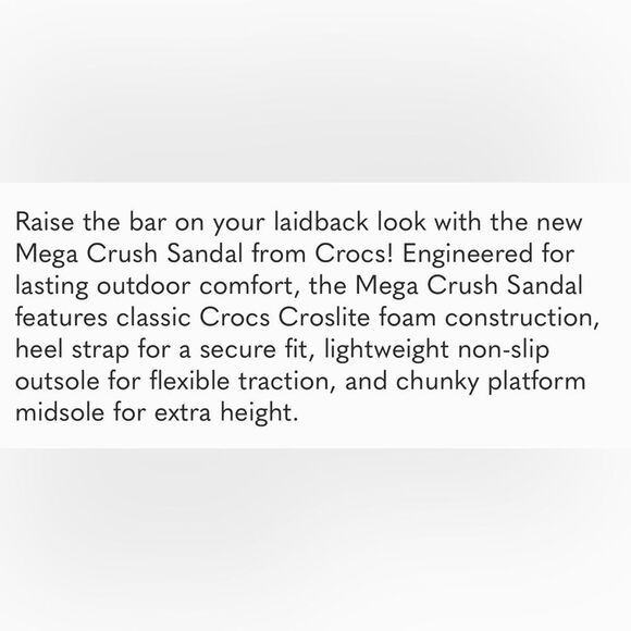 Crocs Mega Crush Sandal Size 9 White Pink Purple Platform - Picture 11 of 11